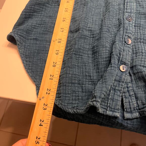 Anthropologie Pilcro Blue Puff Sleeve Blouse Size XS - Picture 5 of 6